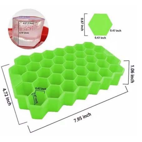 ES001 CETAKAN ES BATU SILIKON MPASI BENTUK HONEYCOMB FLEXIBLE ICE CUBE SILICONE TRAY HEXAGON