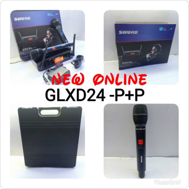 Mic shure GLXD24 wireless microphone 2 mic pegang