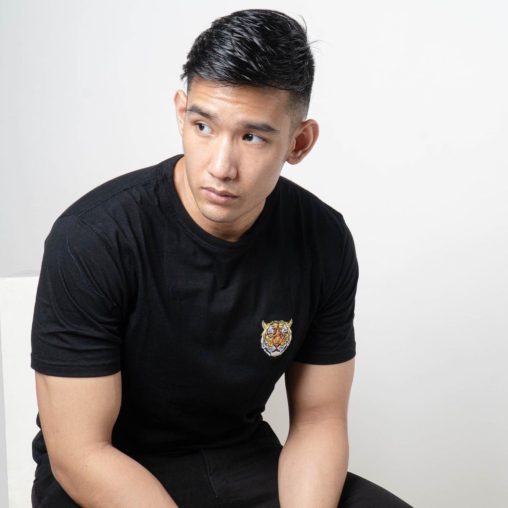 RIBSGOLD Tshirt Pattern Bordir / Kaos Bordir / Baju Motif Harimau dan Koi