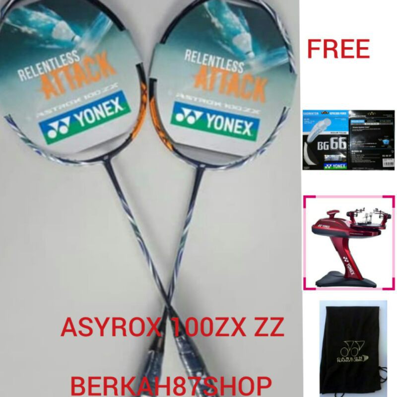 RAKET BADMINTON YONEX ASTROX 100ZX 100ZZ ASEAN PREMIUM+BG 66 l+GRIP HANDUK+PSG