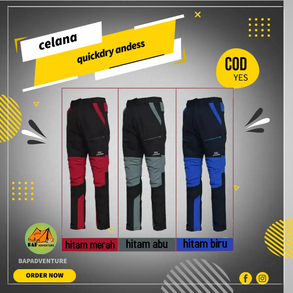 CELANA GUNUNG PRIA CELANA GUNUNG WANITA CELANA OUTDOOR PRIA CELANA GUNUNG CELANA QUICK DRY ANDESS