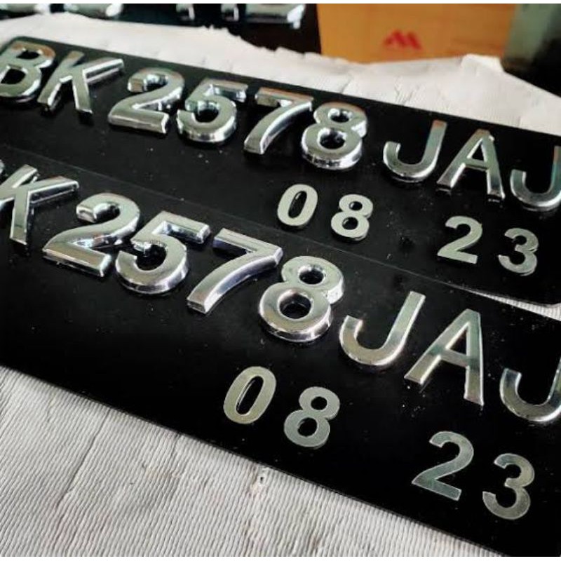 PLAT TIMBUL CHROME MOTOR