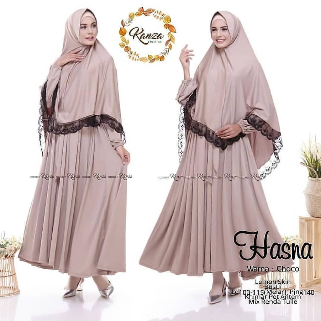US HASNA SYARI Gamis Syari Premium Fashion Wanita Fashion Muslim Kekinian