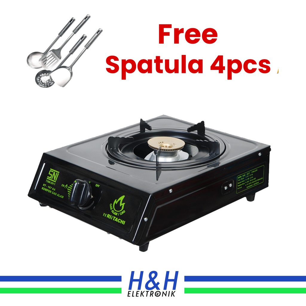 Rlitachi Kompor Gas Alam RT 167 GA 1 Tungku - Free Spatula