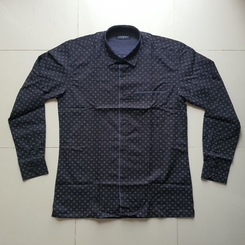 Kemeja Pria Lengan Panjang KL07 Katun Dixmont Hem Casual Motif Kerja Semi Slimfit