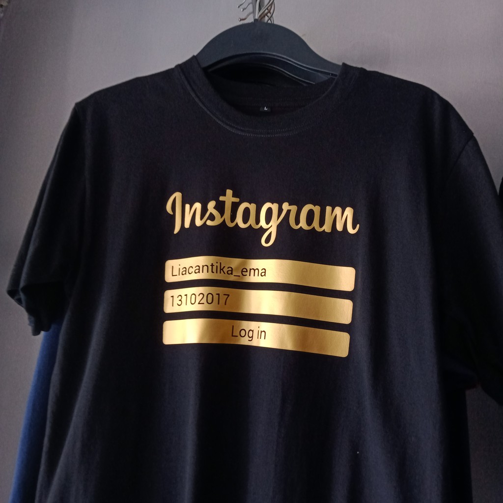 Kaos Ig Gold Selebgram Emas Kekinian Indo Keren Hitam Bebas Desain Shopee Indonesia