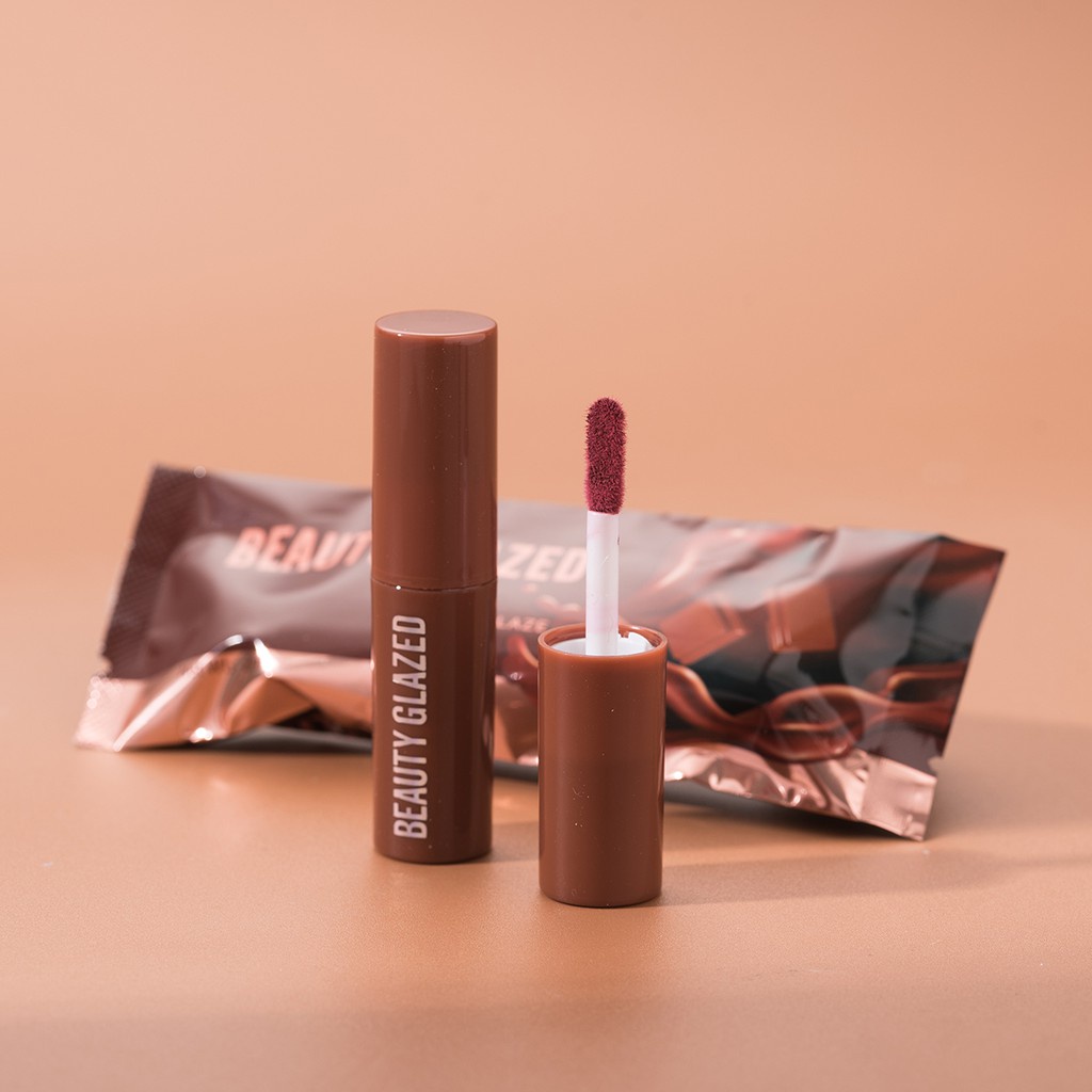 【HOTCOS 】Ready Stock! BEAUTY GLAZED Lipstik Coklat Chocolate Lipstick Matte Liquid Lip Moisturizing Gloss Long Lasting Waterproof