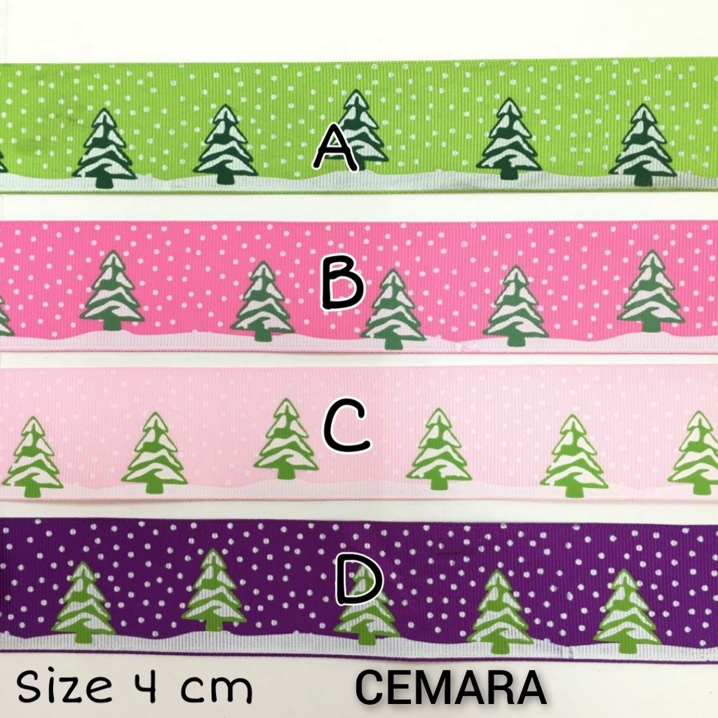 1 Yard - PITA KADO HAMPERS MOTIF NATAL | PITA CHRISTMAS 3.8 cm