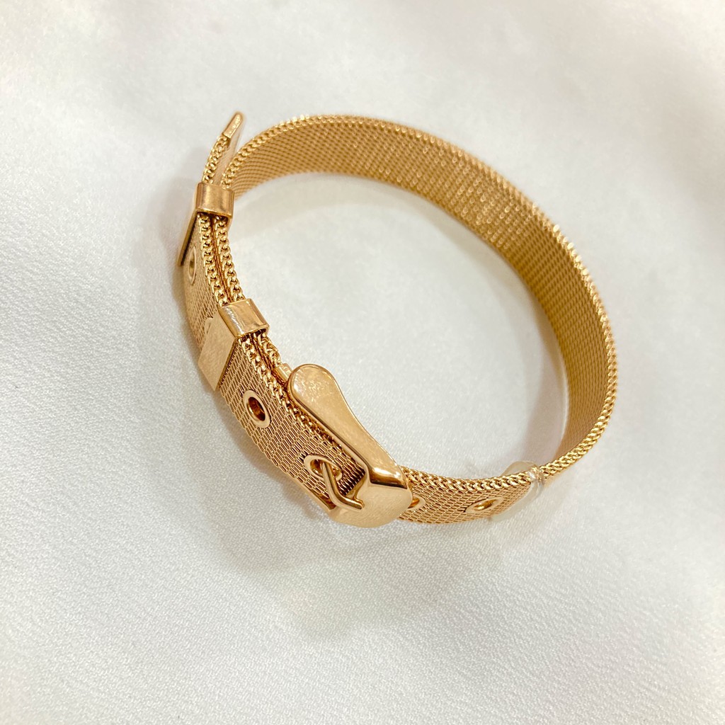 Gelang Strap Polos Titanium Warna Gold / Rose Gold Model Tali Jam L21A