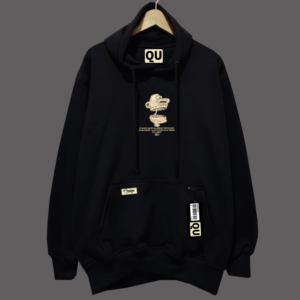 Hoodie original oeniqu unisex bonus stiker CHOMPER BLACK