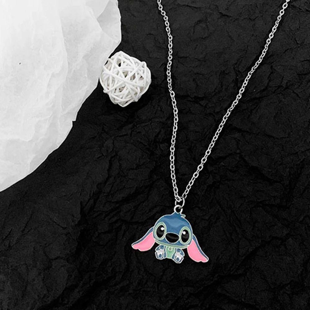 MXBEAUTY Lilo &amp; Stitch Liontin Kawaii Lucu Kalung Gantung Liontin Ornamen Perhiasan Anime Necklace