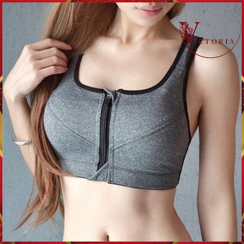 Victoria Sport Bra Push Up Gym Fitness Senam Zumba Jogging Yoga BH Wanita High Quality dengan Resleting 1100