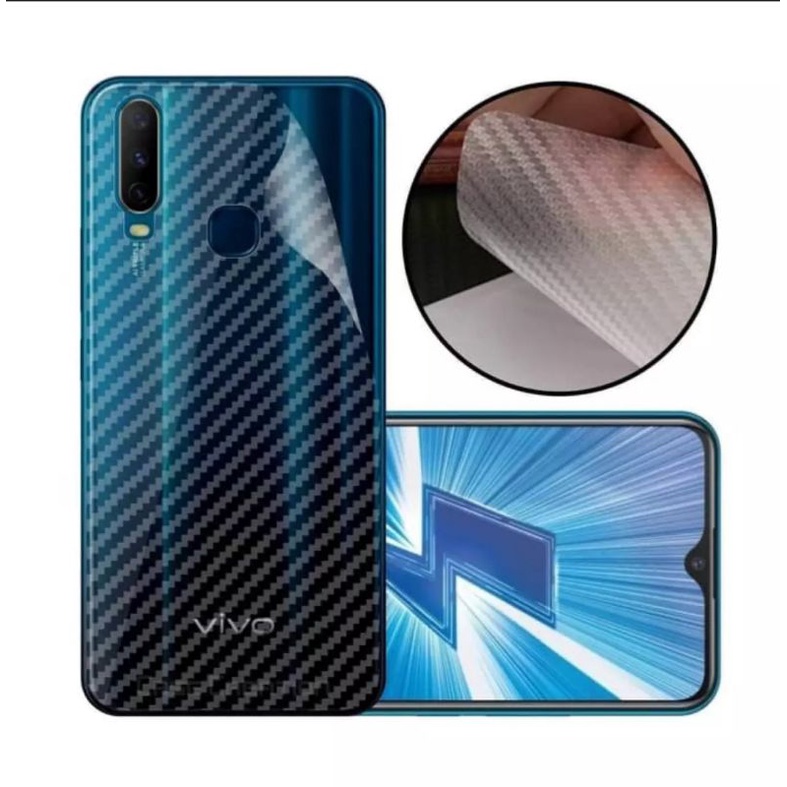 Garskin Carbon Vivo Y12i Y71 Y19 Y20 Y20s Y30 Y50 Y53s Y12s Y91 Y93 Y95 Y91c  Y75 Back Screen Prodector Skin