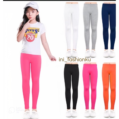 [BISA GROSIR] Legging Anak Usia 1-10 Tahun Ukuran Lengkap / Celana Leging Anak / Lejing Anak Polos Warna Lengkap BISA COD