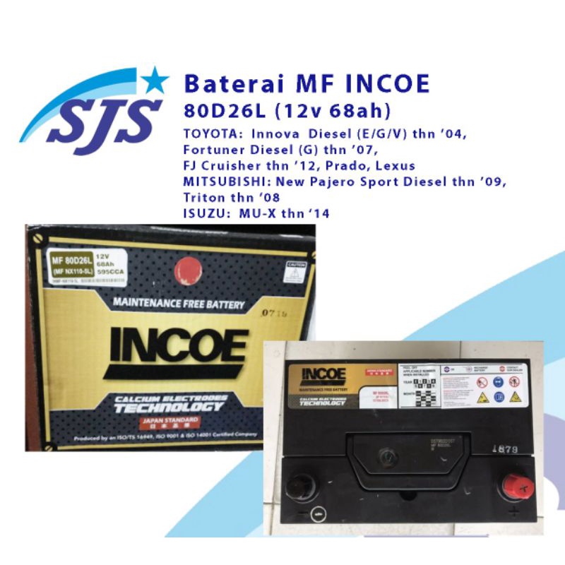 Accu MF Incoe 80D26L kering Nx110-5L