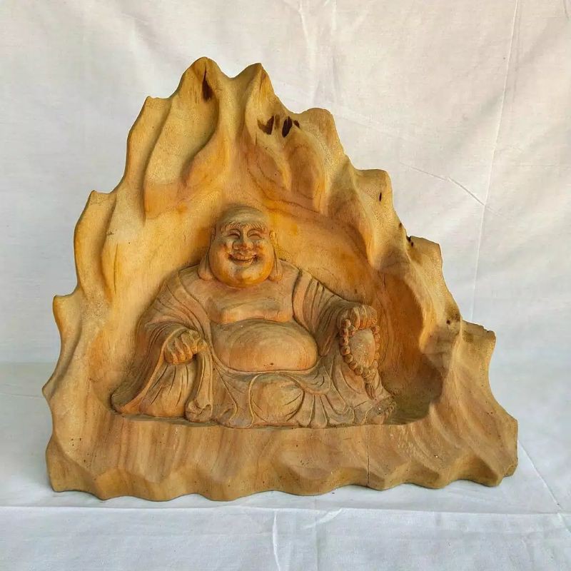 Patung Relief Budha Duduk Tertawa Laughing Budha Furniture Jepara