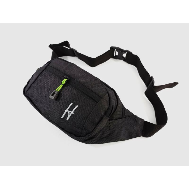 Tas Pria Waist Bag Heavy logo H bordir kanfas nylon | Tas pinggang pria