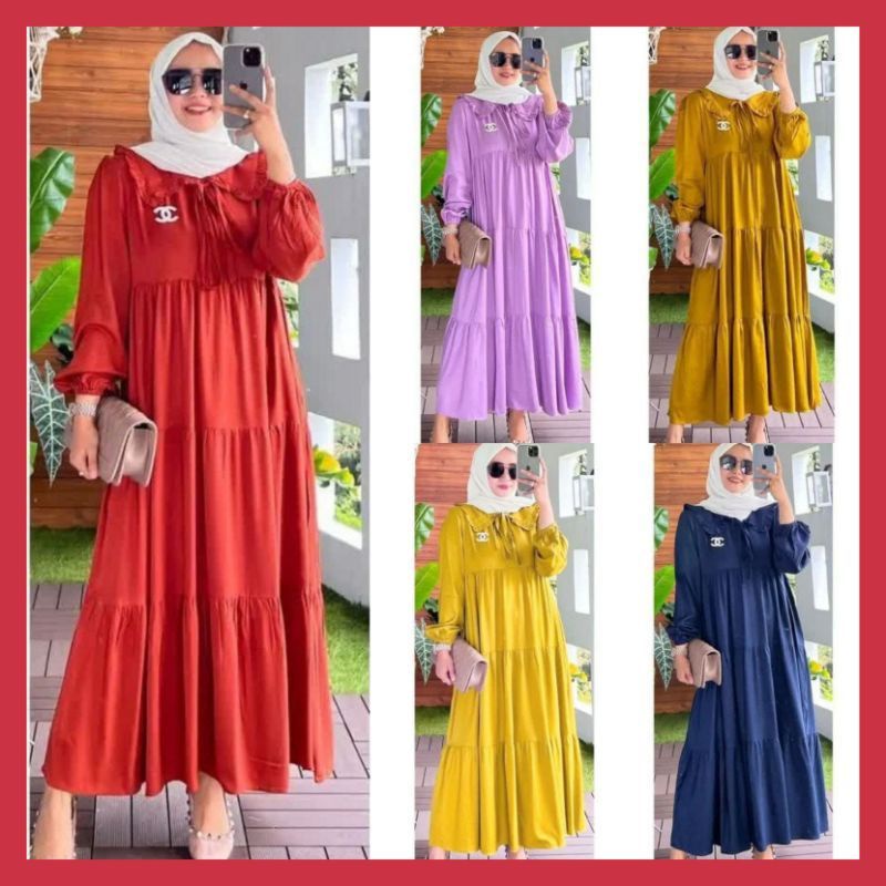 [HC]™ GAMIS KAYRA JUMBO LD110 MIDI DRESS MAXI MAXY WANITA MUSLIM BAHAN RAYON PREMIUM POLOS FASHION MODEL TERBARU