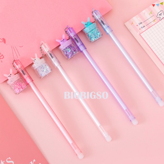 

Gantungan Bunny Blink Blink Pulpen Gel 0.5mm Gantungan Bunny untuk Alat Tulis Sekolah Pulpen Gliter
