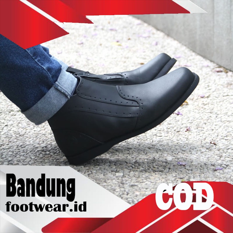 BRADLEYS Levin Sepatu Formal Pria Sepatu Casual Kulit Asli Sepatu Pria Model Resleting