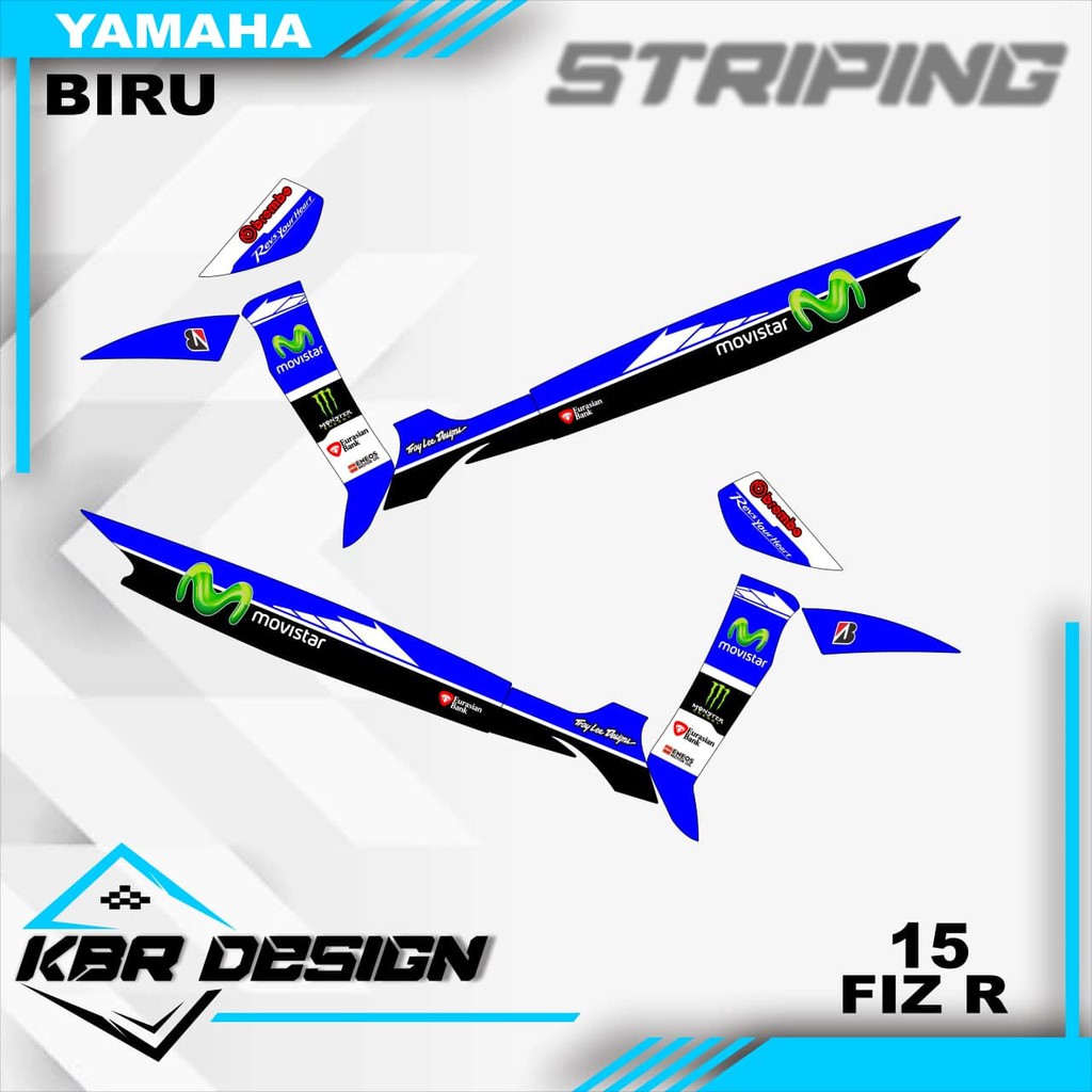 FIZ R (cod) stiker motor striping FIZ R motor yamaha motor sticker variasi Racing 15