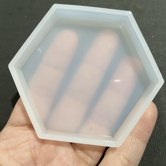 Hexagon mold segi enam tatakan gelas base mold cetakan resin clay