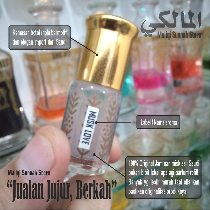 Misk Original 3ml | Misk Pengantin | Musk Jameela | Pomegranate | Raudhah made in Saudi Arabia