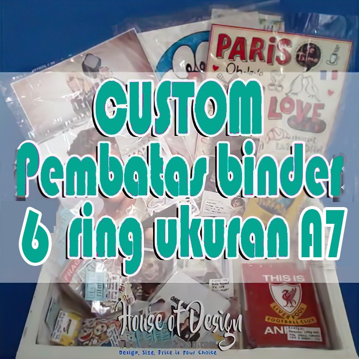 

Custom pembatas binder 6 ring ukuran A7 laminasi glossy murah