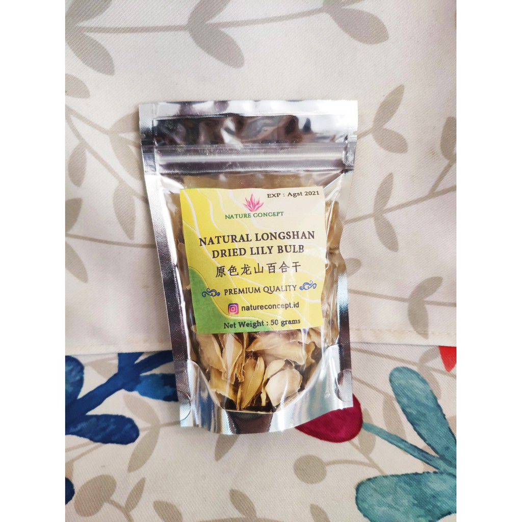 Bai He Dried Lily Bulb Pek Hap TERMURAH Asli dari Long Shan 50 grams