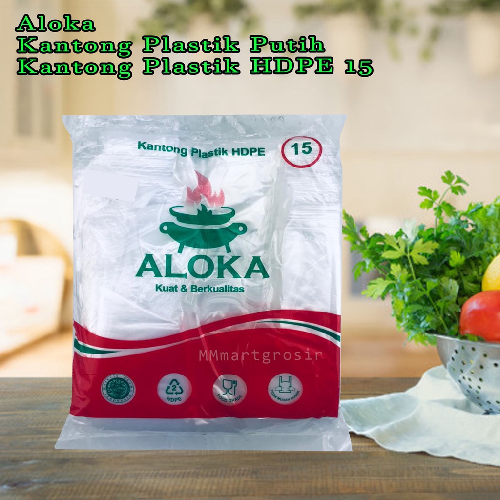 Aloka / Kantong Plastik Putih / Kantong Plastik HDPE 15