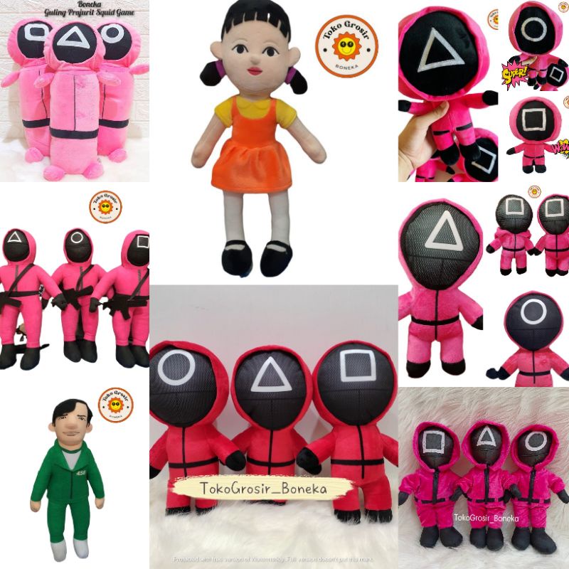 Jual Boneka Plush Toy Squid Game Korean Drama Viral Team Squid Game