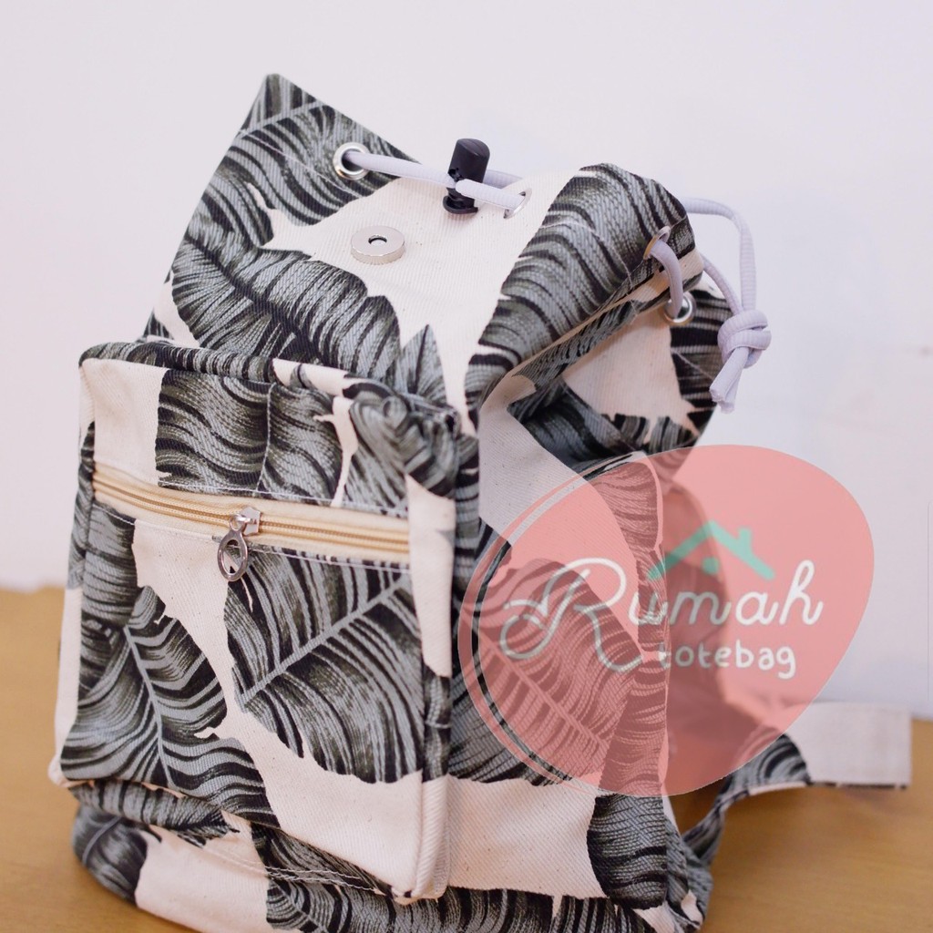 RANSEL SERUT DAUN PISANG // tas_bdg - tas kanvas motif