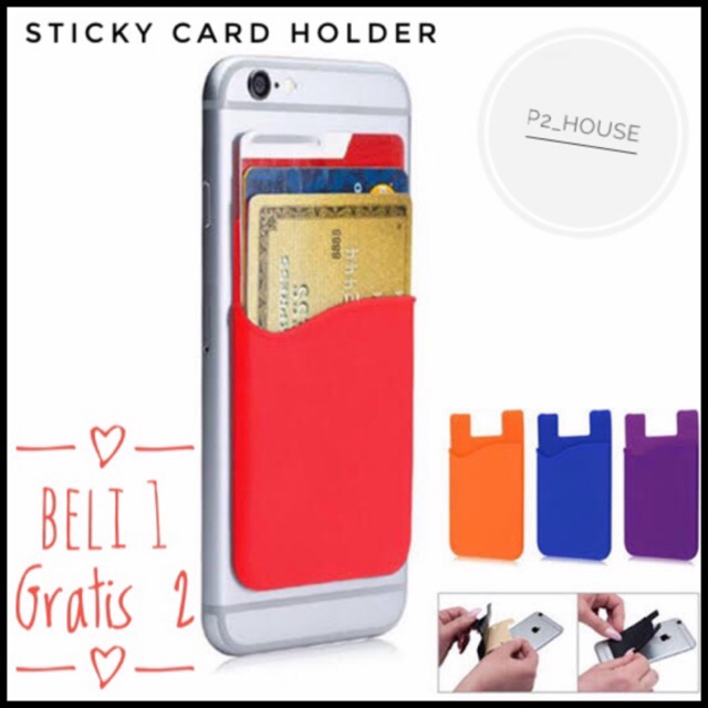 

Beli 1 Gratis 2 Sticky Pocket Card Holder / Tempelan Kartu Handphone