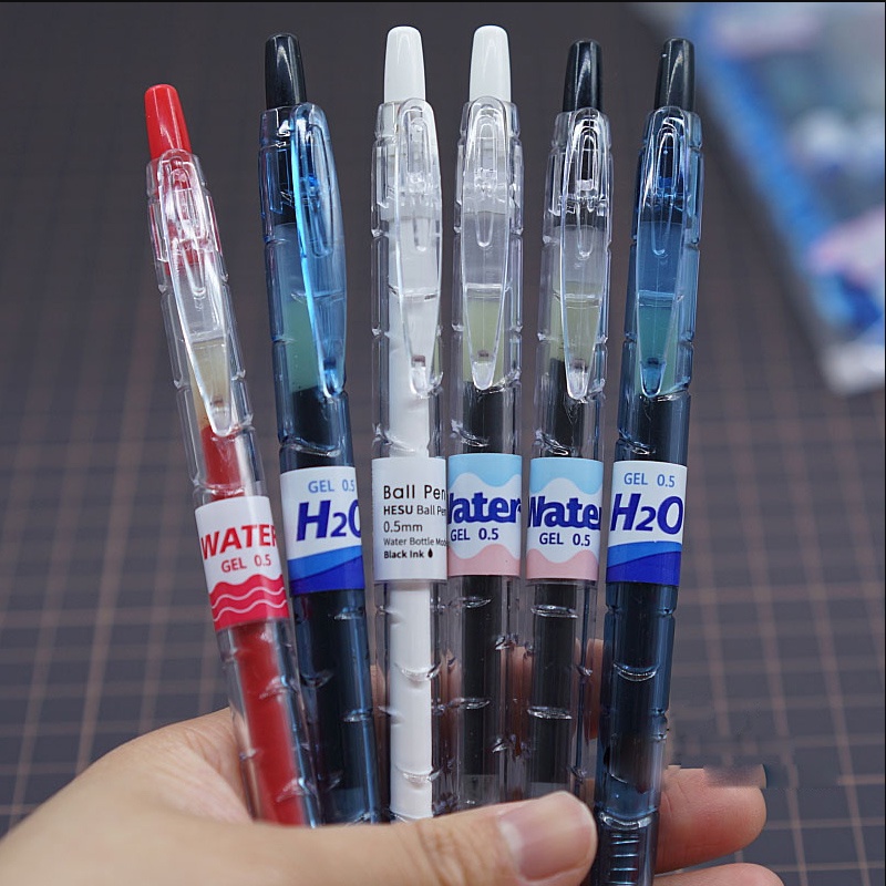 Pulpen Gel 0.5mm Bentuk Botol Air Minum Portable Untuk Pelajar