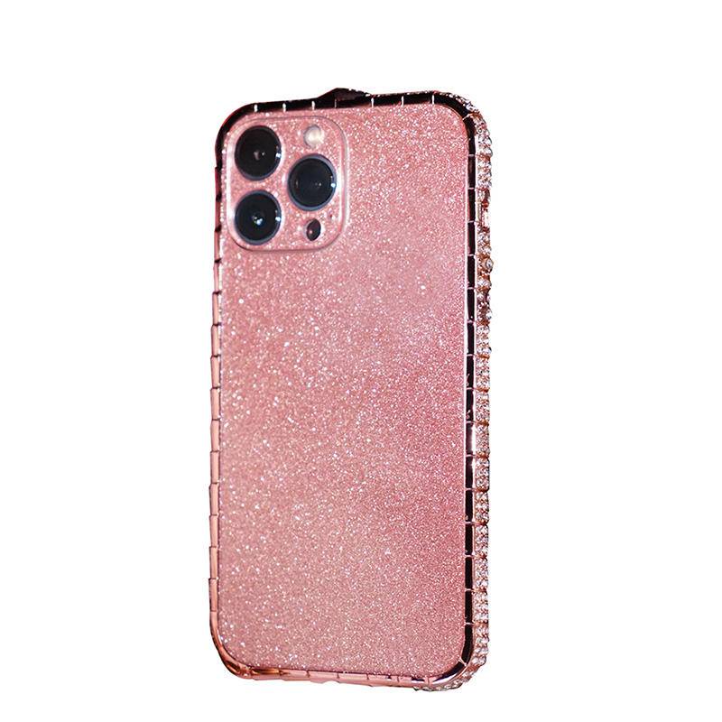 Stiker Bumper Akrilik Motif Kulit Ular + Glitter Untuk iPhone 13 / 12 / 11 Pro MAX / X / XS MAX / XR