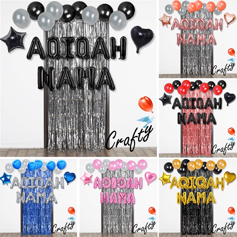 [PAKET] Dekorasi Balon Warna Warni SIMPLE AQIQAH CURTAIN