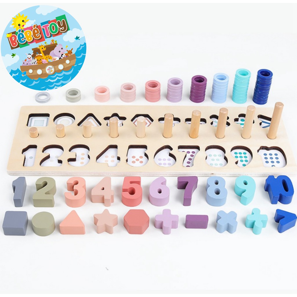 Montessori Toys Donuts-Numbers-Shape Wooden Toys