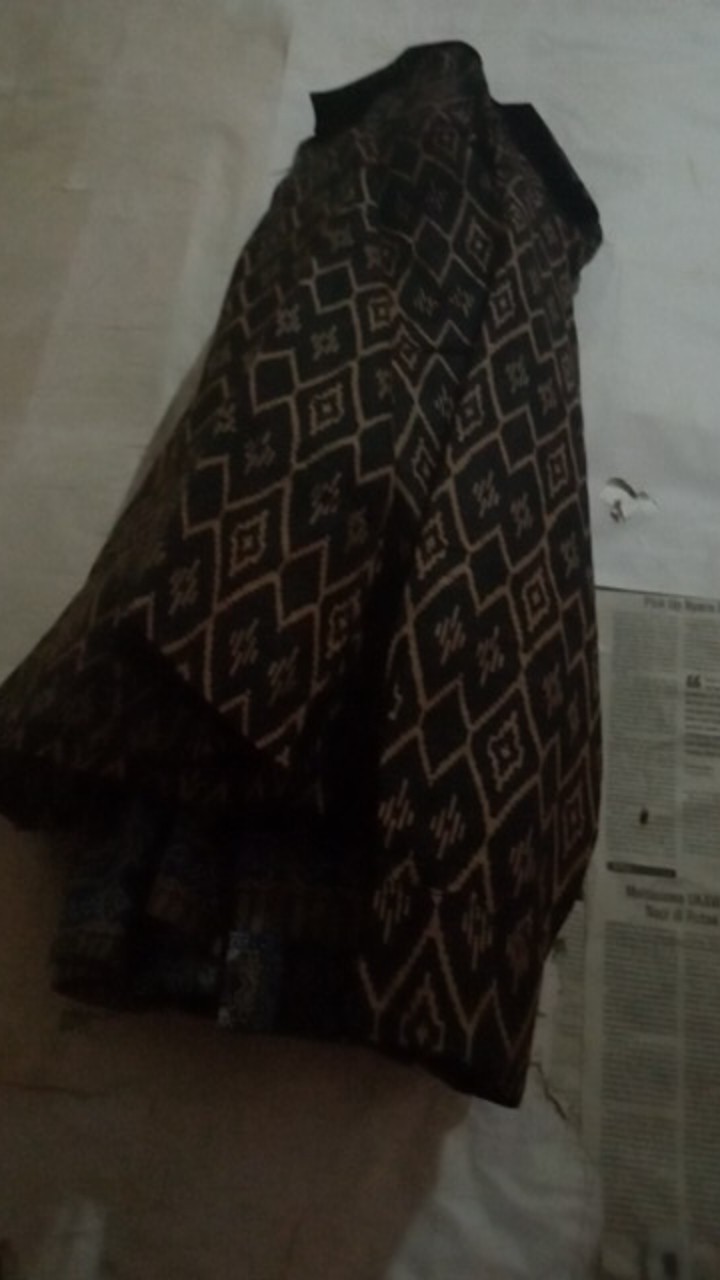 Kemeja Batik Pria Lengan Pendek Size M L Xl Xxl  Bswart Batik Hrb026 Kenongo Hem Strimin Coklat