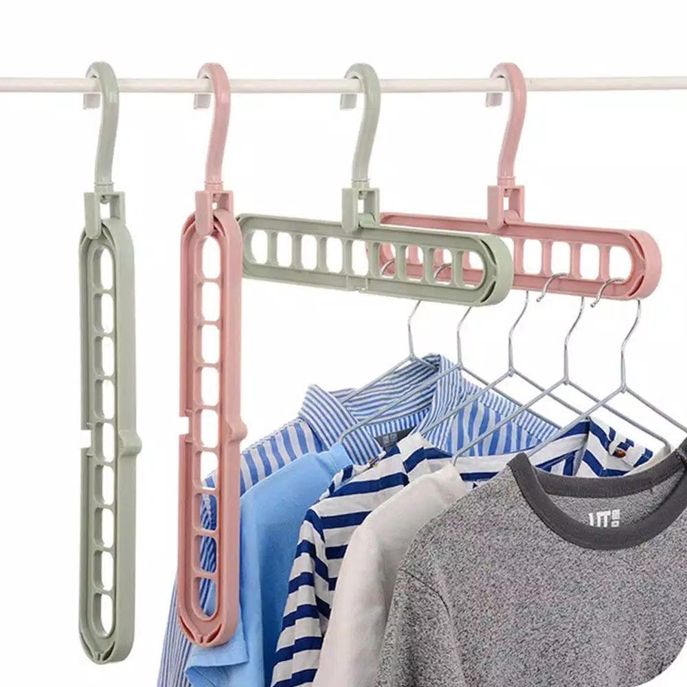 ☀ Sunly ☀ A043 Gantungan Magic Hanger 9 Slot Multifungsional Foldable Hanger Import Murah