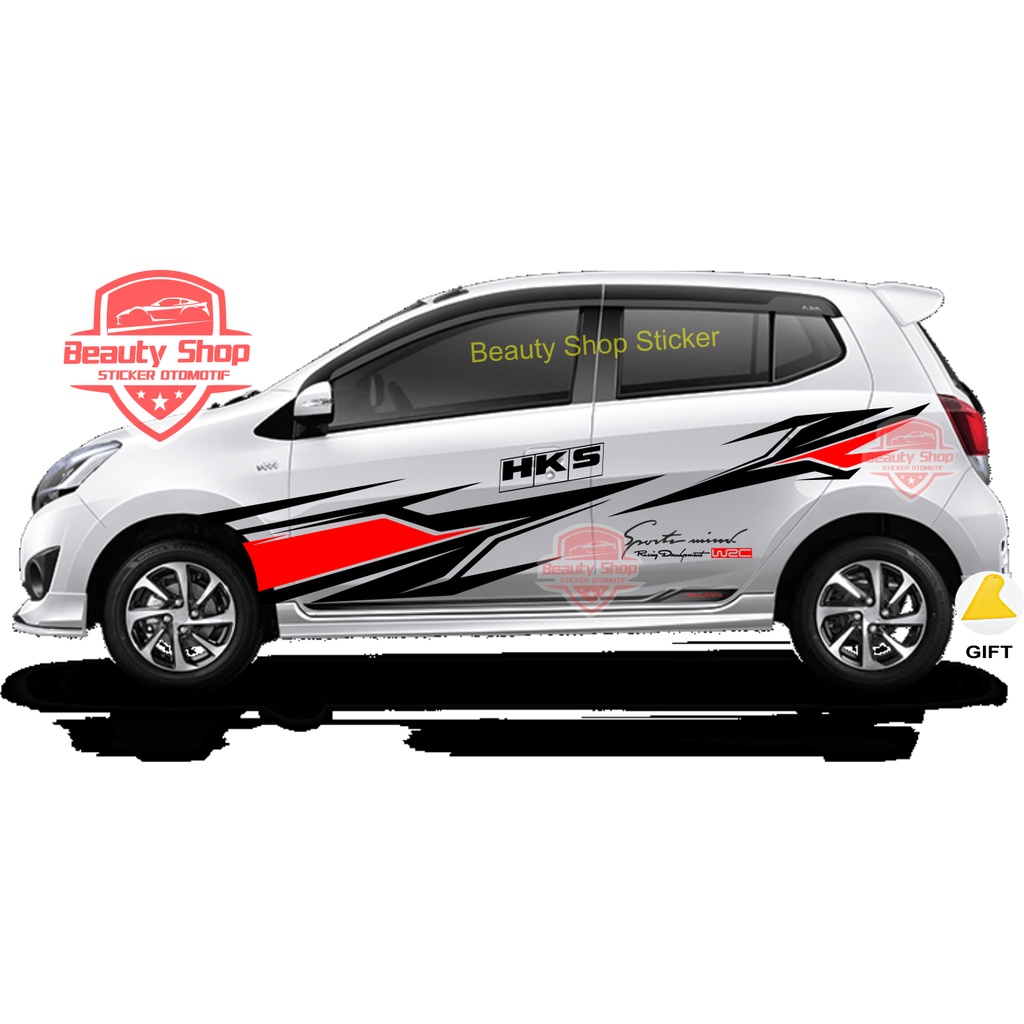 sticker stiker mobil brio march agya ayla ignis keren model tribal wrc