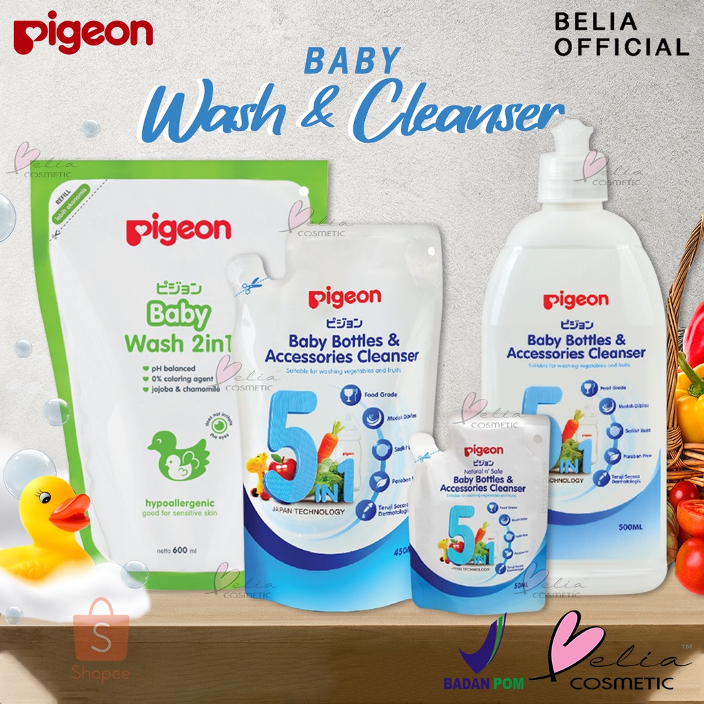 ❤ BELIA ❤ PIGEON Liquid Cleanser Basic | Baby Wash 2in1 Hypoallergenic (✔BPOM)