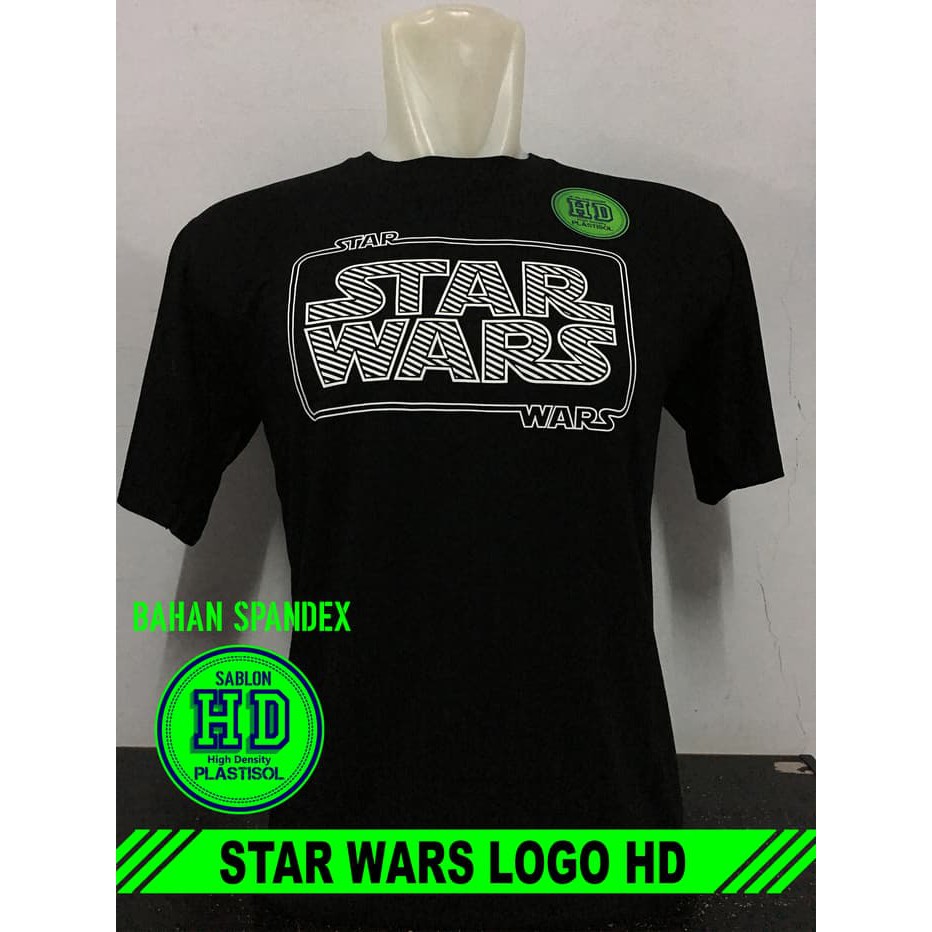 kaos baju distro superhero marvel STAR WARS LOGO HD - Hitam, L