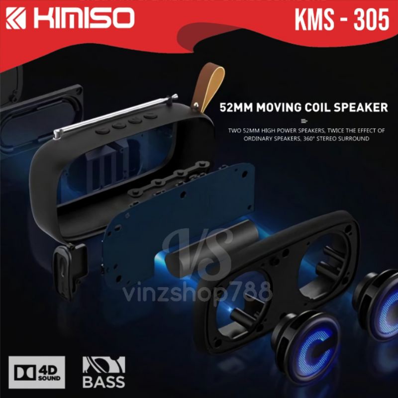 Speaker KM 305 dan KM 225 Spiker Bluetooth Portable LED