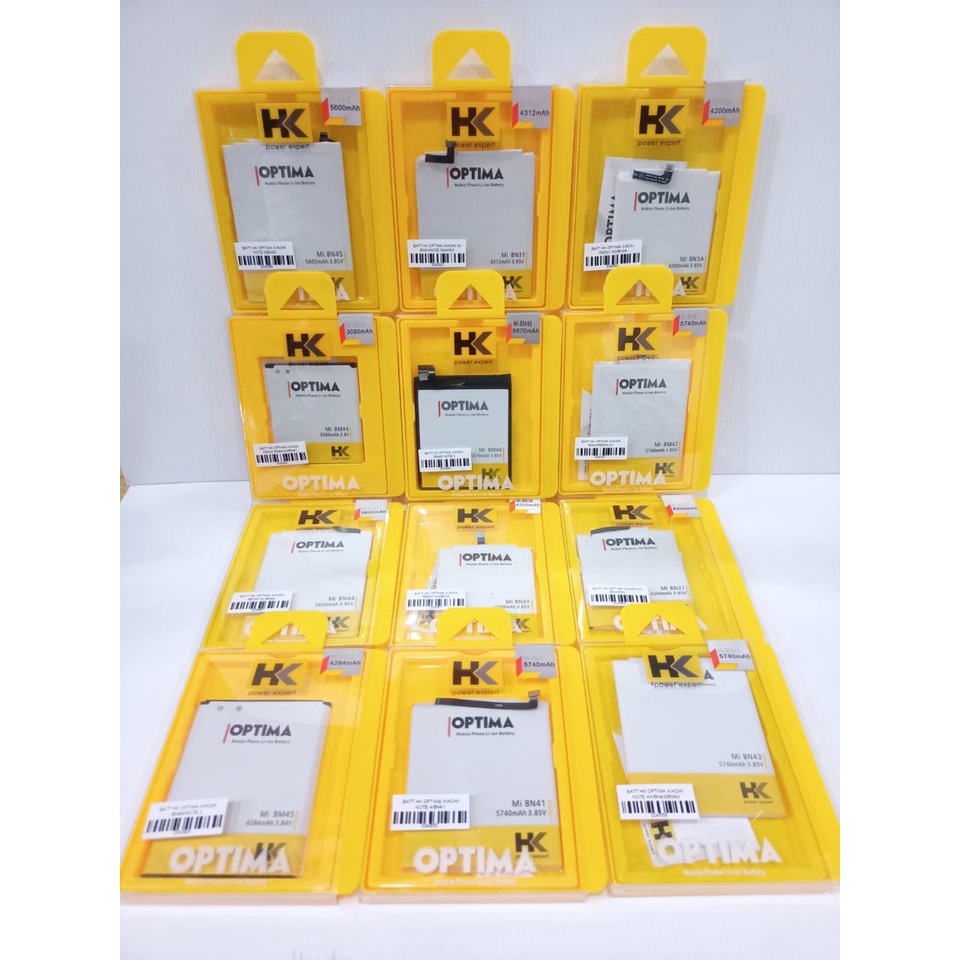 HK OPTIMA BATERAI XIAOMI MI5S+/BM37,NOTE 2/BM45,NOTE 2/BM48,NOTE 3/BM46,NOTE 4/BN41,4X/BN43/BM43