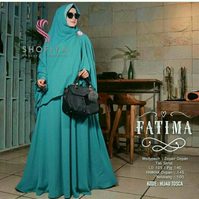 Gamis syari biru tosca
