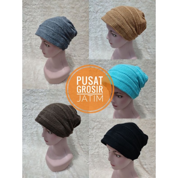 Kerpus topi kupluk ciput turban rajut ibu ibu  emak import premium tebal bisa untuk hijab topi atau songkok nenek