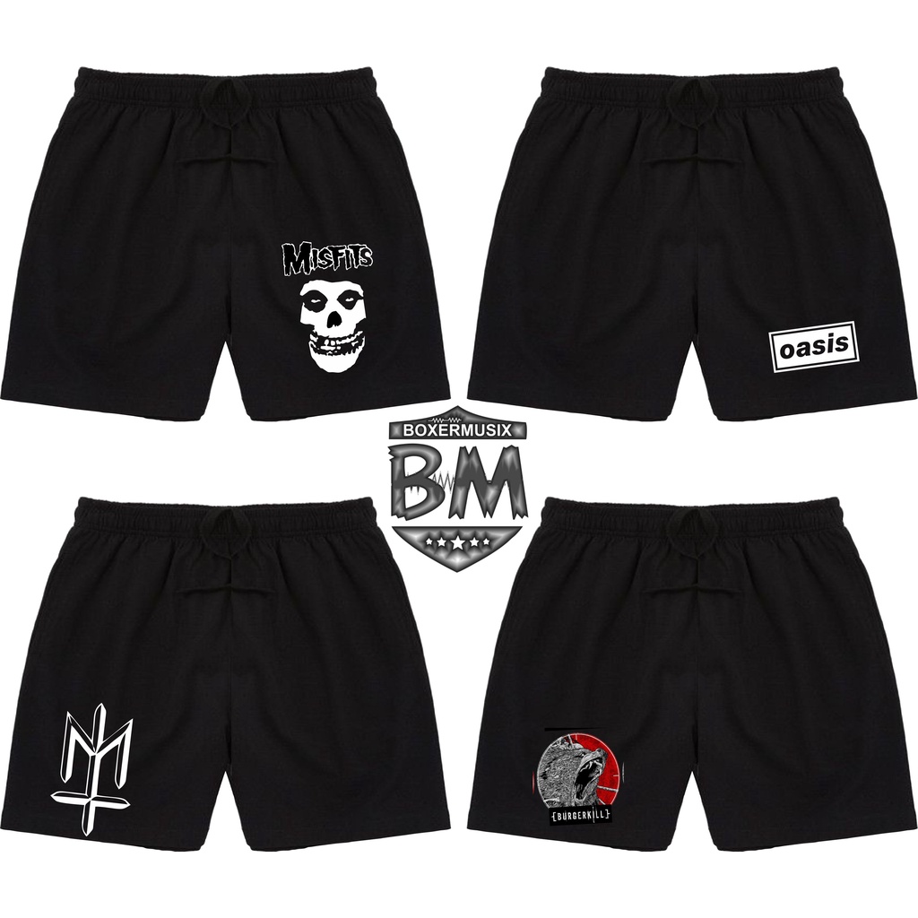 Boxer pria motif musik acdc asking bmth netflix misfit deadsquad traser burgerkill kendey motor head