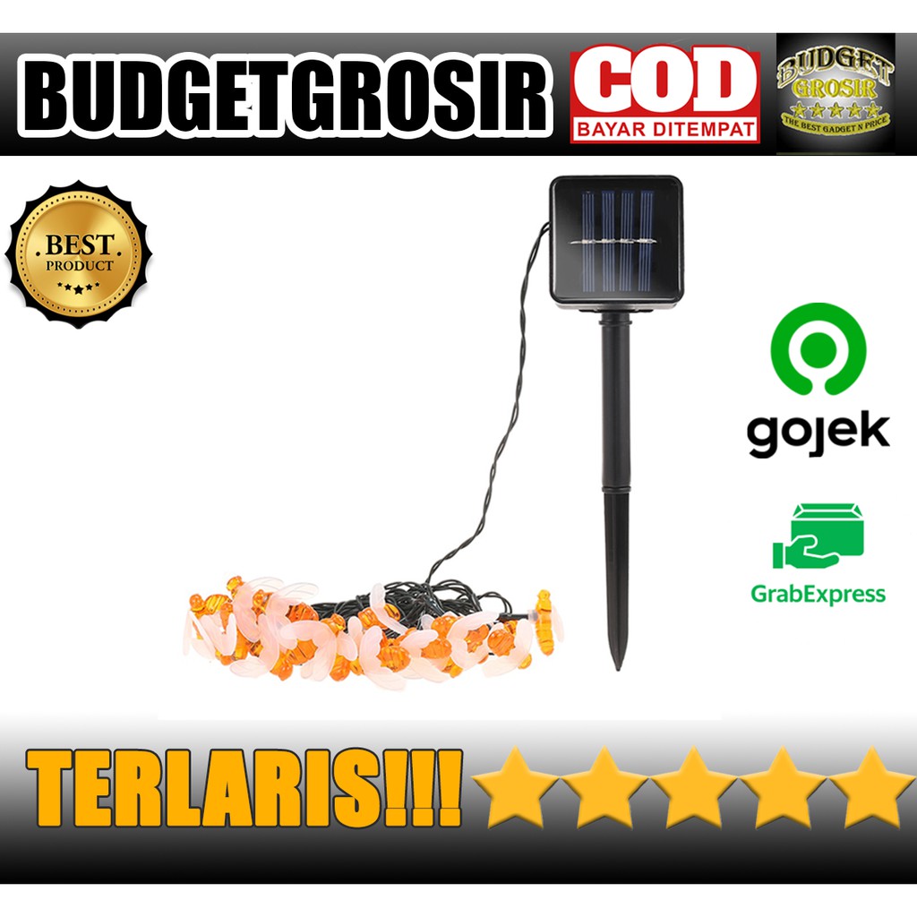 Lampu Hias Dekorasi Lebah Bee 50 LED with Solar Panel - BE306--Finether