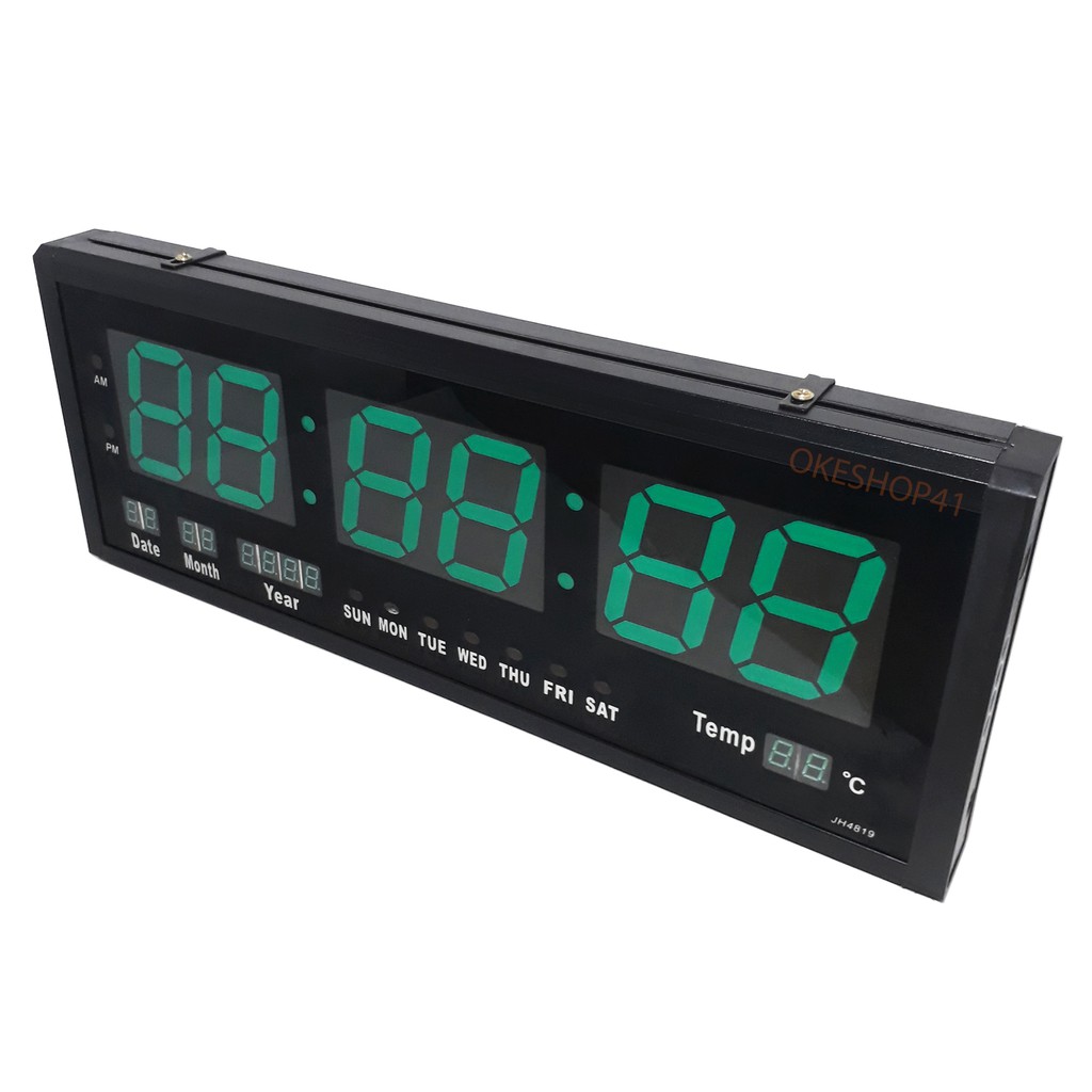 Jam Dinding Digital LED Clock 4819 Hijau