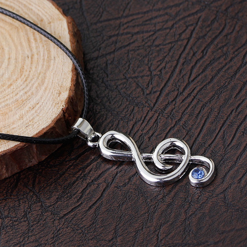 Kalung Tali Dengan Liontin Karakter Anime Miku Treble G Clef Untuk Pria Dan Wanita